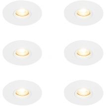 Set of 6 Modern Recessed Spotlight White 12 cm - Buco