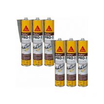 Sika - Set of 6 flex pro 3 self-leveling sealants - Concrete grey - 300ml