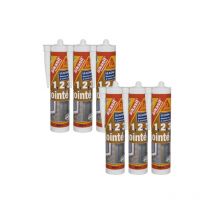 Set of 6 SIKA Sikasil construction silicone sealants - Transparent - 300ml