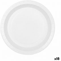 Algon - Set of assiettes jetables carton jetable white 20 pièces 17 cm (18 pièces)