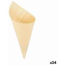 Algon - Set of bowls wooden disposable cones 10 pieces 15.5 cm (24 pieces)