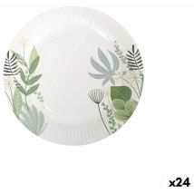 Algon - Set of plates carton floral jetable 8 pièces 23 cm (24 pièces)
