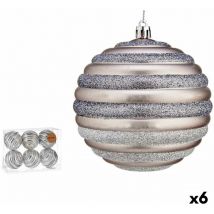 Set of Weihnachtskugeln of Kreise 10 cm Silber Kunststoff (6 Stück)