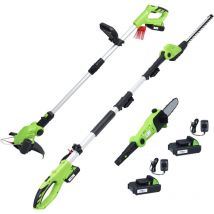 Set outils électriques jardin sans fil 3pcs chargeurs/batteries vidaXL