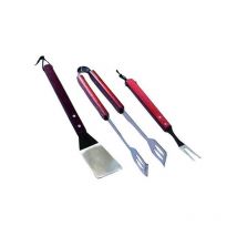 Set P/Barbecues Sandrigarden 3 Pièces Manche Bois Inox