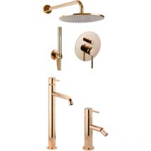 Set per bagno in colore oro rosa con kit doccia Gattoni Easy KITEASYRS5