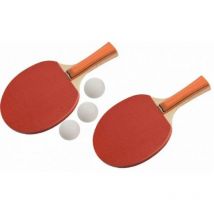 Set ping pong kit tennis da tavolo racchette 3 palline + rete con morsetti 14214