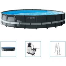 Set Piscina Rotonda Ultra xtr Frame 610x122 cm Intex