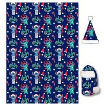 Set plaid+bonnet de noël - Stitch Déguisé Pour Noël - 100 cm x 140 cm