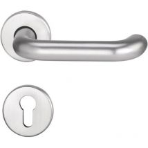 EDI - Set poignée porte Riva fs 103/103 Alu.F1 d/d ts 38-58mm pz rd.DIN Gauche / Droite