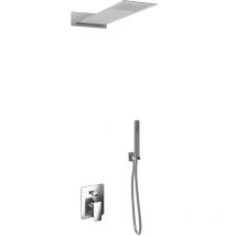 Giorgy - Set pour douche double fonction modéle slim avec douchette à main et pommeau douche – 55x23 cm pommeau douche rectangulaire