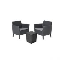 Set rattan salemo balcony Keter pp graphite cf=pz 3 + cuscini Keter