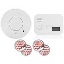 Set Rauchmelder, Kohlenmonoxid-Melder Batteriebetrieben & Magnethalterung