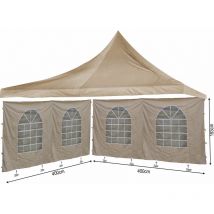 Set remplacement toit 4x4m et 2 parois latérales 400x193cm pour pavillon lounge Sahara Beige