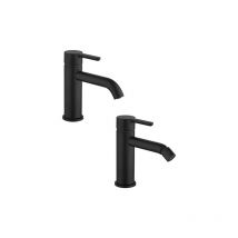 Set Rubinetti Jacuzzi per lavabo e bidet senza scarico serie Sunset yo nero opaco