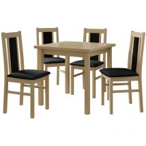 Mobilier1 - Set sala da pranzo Victorville 279, Sonoma quercia, 78x80x80cm, Diametro: 0, Numero di posti: 4, Stile: Contemporary