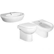Set sanitari filo muro a terra con lavabo 68 cm - Serie Klio