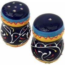 Set Sel et Poivre en Céramique – 8 cm – Bleu Marine – Matières, Format