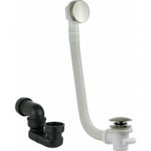 Vicario - Ensemble siphon et colonne de vidange en couleur nickel brossé kit 4