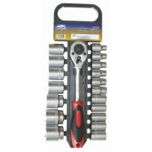 Satz Stecknüsse 1/2" 19-teilig mit Aufhänger Exclusives Angebot