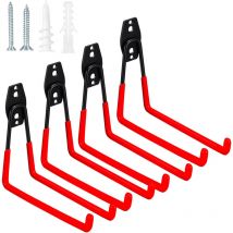 Set Square Large - 4 crochets de garage pour charges lourdes, crochets muraux forme carrée 18,5x15,5 cm, double bras antidérapant