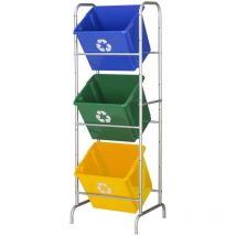 Set support en métal et caisses de recyclage Nesta 3 caisses de 45 litres