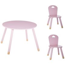 Atmosphera Createur D'interieur For Kids - Set Table Douceur Rose + 2 Chaises Douceur Rose