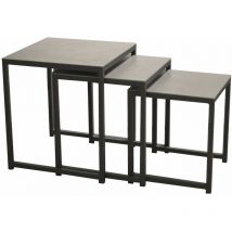 Set tavolini ad incastro alu grigio gigogne arredo giardino casa