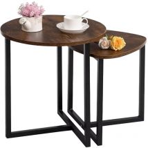 Set Tavolini ad Incastro Industrial da Salotto e Soggiorno Caffè Salvaspazio