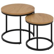Arredamento1 - Set tavolini Norsica 599 , 40x0x0cm, Diametro: 45, Pannello di fibra a media densità, Round