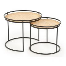 Set tavolino da caffè Houston 675 , 42x0x0cm, Diametro: 51, Ruota, Round