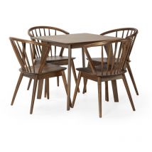 Set tavolo 80x80 cm e 4 sedie da pranzo Mura Noce