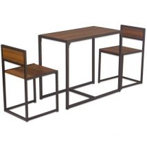 Set Tavolo bar e 2 Sedie Marrone Noce Mod. siena