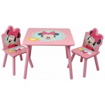 Set Tavolo con 2 Sedie Minnie in Legno - Rosa