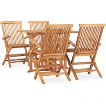 Bonnevie - Furniture Limited - Set da Pranzo da Giardino 5 pz Pieghevole in
