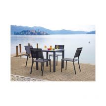 Gruppo Maruccia - Set tavolo e sedie per bar e giardino antracite 2 posti con sedie impilabili