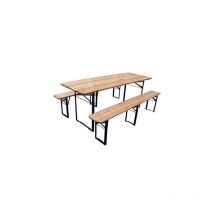 Set tavolo + panche birreria 3 gambe Domus