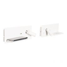 2er-Set Wandleuchten weiß inkl. LED mit USB und Induktionsladegerät - Riza