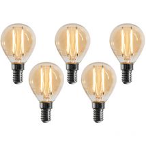 Set of 5 E14 Dimmable led Bulb G45 Gold 4W 330 lm 2100K