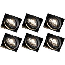Set mit 6 Einbauspots schwarz GU10 AR70 randlos - Oneon