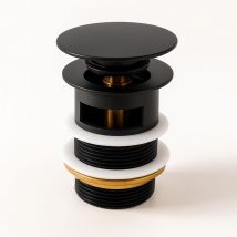 Badplaats - Mattschwarzer Ablaufstöpsel für Waschbecken mit Überlauf