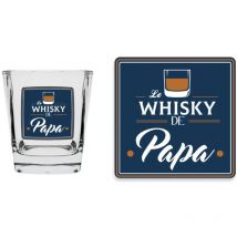 Set verre à whisky et dessous de verre le whisky de papa