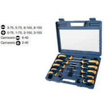 Set von 10 Kreuzschlitzschraubendrehern 3-75, 5-75, 6-100, 8-150 0-75, 1-75, 2-100, 3-150