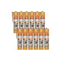 Sika - Set Von 12 Polyurethan 2 In 1 Seal-183 Fassade & Boden - Steinton - 300ml