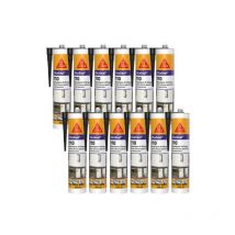 Sika - Set von 12 Silikon-Dichtstoffen Seal 110 Schreinerei & Verglasung - Schwarz - 300ml