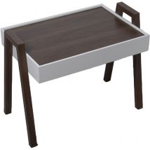 Set von 3 Rechteck -Holzhilfstischen. Walnuss/Weiß, DM+Walnuss 56x35x44cm, Board: 50x35cmpour alle Stile, um dem Haus eine Note zu verleihen