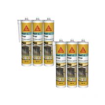 Sika - Set von 6 elastischen Silikon-Dichtstoffen sil g - Transparent - 300ml