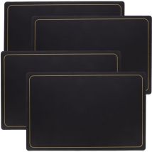 Sets de table en pu pour bébé, en cuir, feuille, table à manger, simple, imperméable, style nordique, 4 pièces