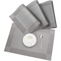 Sets de table Set de Table, Set de 4 Sets de Table Antidérapants Lavables Pvc Résistant à l'Usure Résistant à la Chaleur pour La Maison, Restaurant,