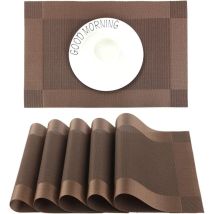 Rutschfeste Pvc-tischsets, Abwaschbar, Hitzebeständig, Rechteckige Vinyl-tischsets Für Restaurants, Küchen Oder Esszimmer, 45 X 30 Cm, 6er-set